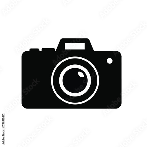 Vector illustration of black camera icon