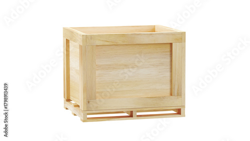Fototapeta Naklejka Na Ścianę i Meble -  open wooden crate box empty storage for shipping 3D rendering