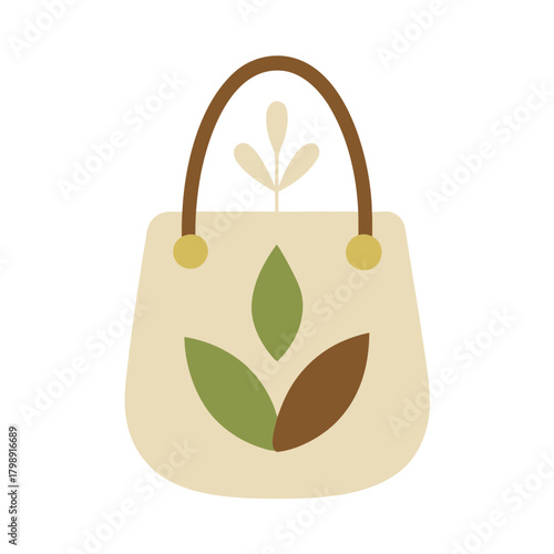 Eco friendly organic baby bag vector art earthy.