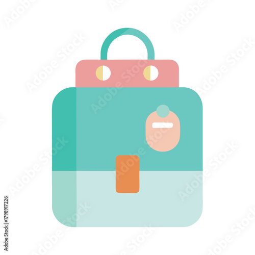 Travel baby bag vector design simple soft colors.