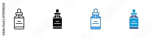 Skin Serum Multiple Style Icon Design Vector - serum bottle symbolizing concentrated skincare treatment