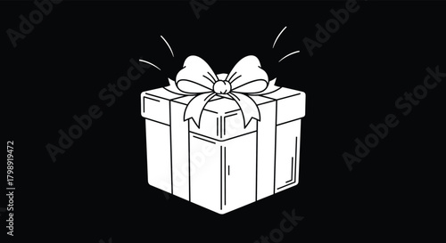 A beautifully wrapped gift box with a shiny ribbon and bow.