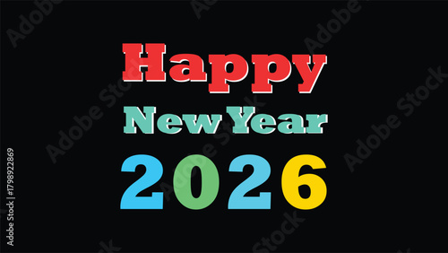 New Year 2026 illustration design greetings