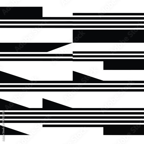 Vector illustration of abstract geometric pattern with black and white stripes
