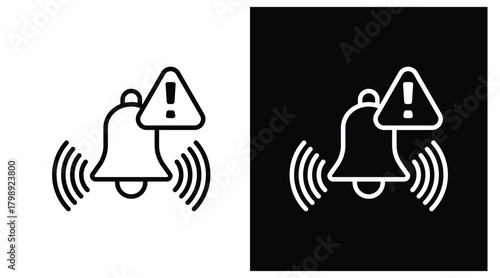 alarm Two-tone version in black and white background