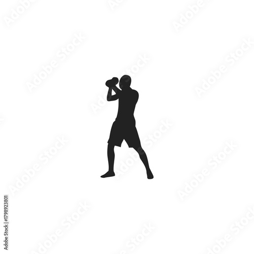 Silhouette of a boxing athlete