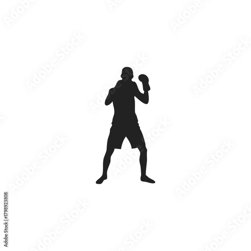 Silhouette of a boxing athlete