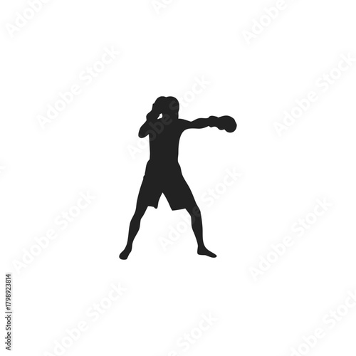 Silhouette of a boxing athlete
