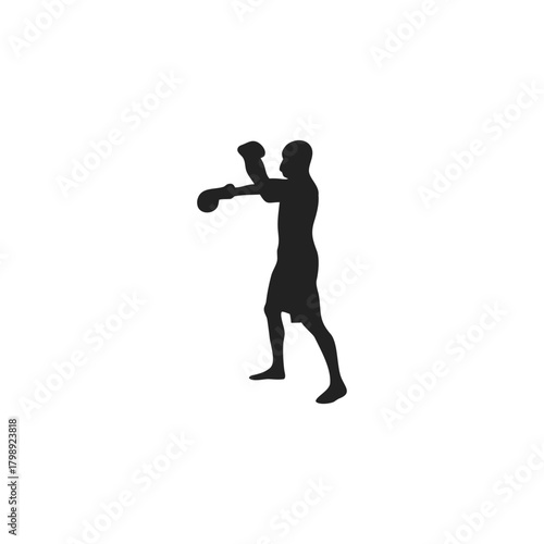 Silhouette of a boxing athlete