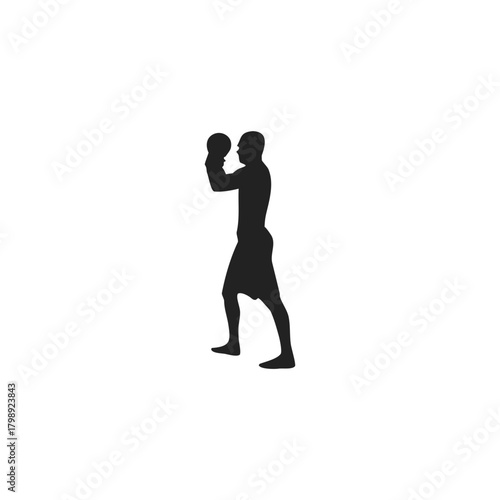 Silhouette of a boxing athlete