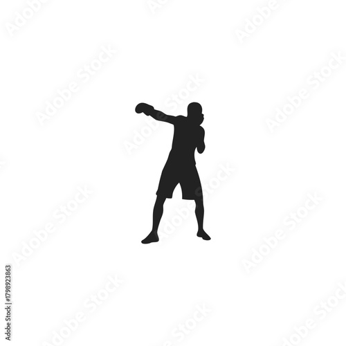 Silhouette of a boxing athlete