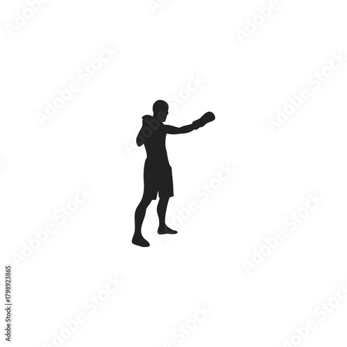 Silhouette of a boxing athlete