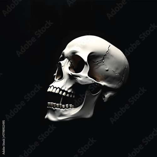 
Anatomical style human skull profile drawing suitable for medical, educational, and halloweenthemed designs or projects. Ideal for scientific illustrations.

