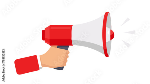 Megaphone announcement vector illustration for marketing promotion communication and voice broadcasting 100char