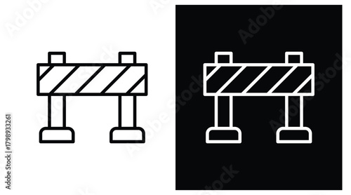 barrier Two-tone version in black and white background