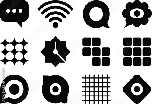 Icon set for digital interfaces