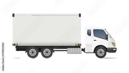 White box truck delivery vehicle for moving and transportation logistics and commercial transport services