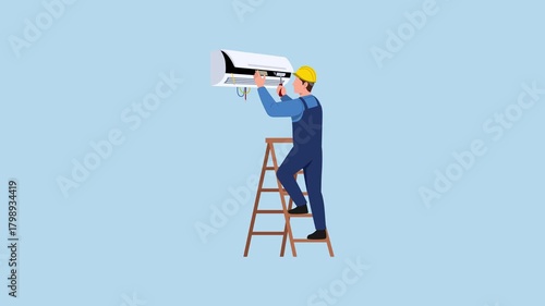 HVAC Technician Service Animation Video 4K suitable for your project needs