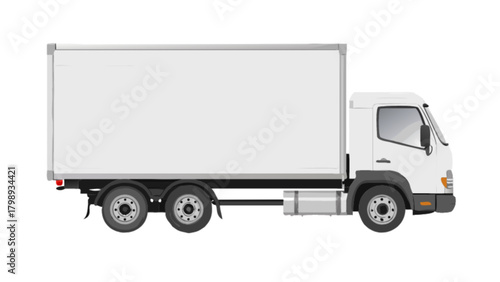 White delivery truck vector illustration for commercial transport and logistics vehicle design asset and graphics