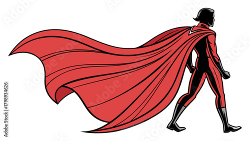 Find the perfect superhero vector art red cape powerful hero character for your next project design now