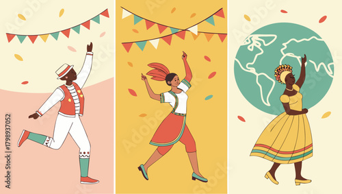 Celebrating brazilian culture with traditional clothing and festive decorations