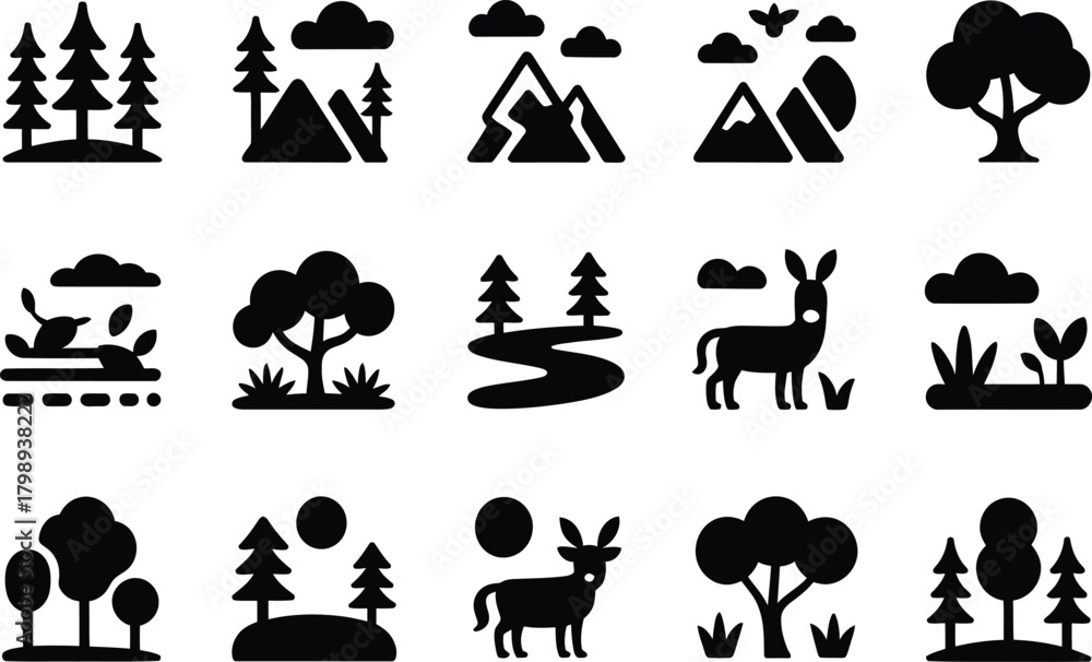 Obraz premium Nature icon set