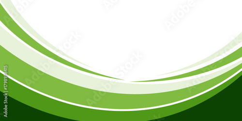 Abstract green wave background, Vector green line background curve element with white space for text and message design, overlapping layers.