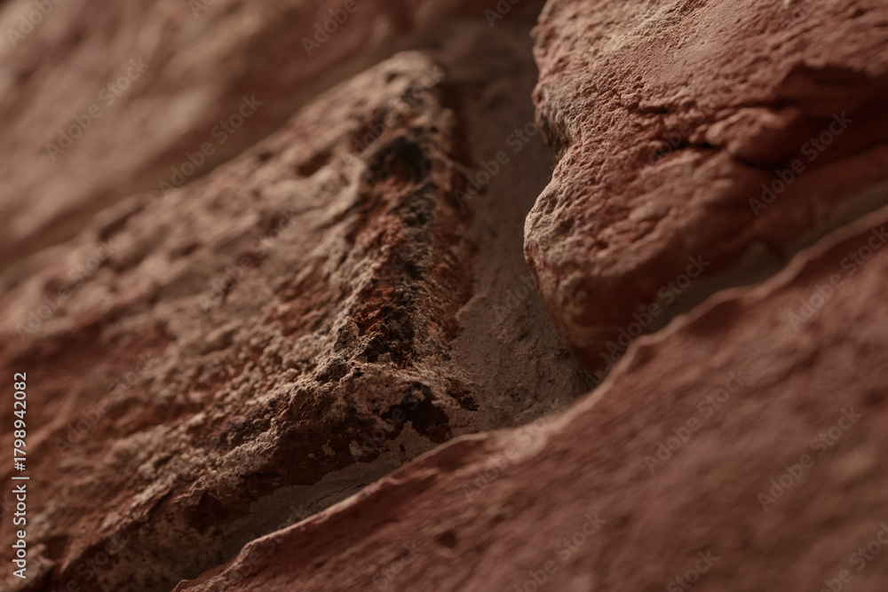 Fototapeta premium Detail shot of brick wall made from old bricks as a interior design