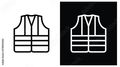 vest Two-tone version in black and white background