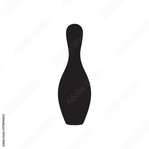 Bowling pin silhouette vector flat illustration design on white background