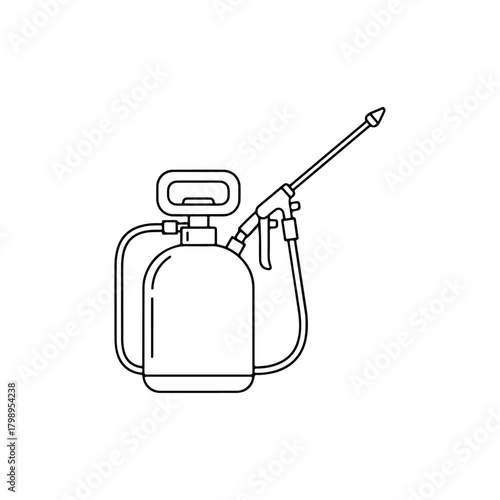 Outline icon of a garden sprayer isolated on