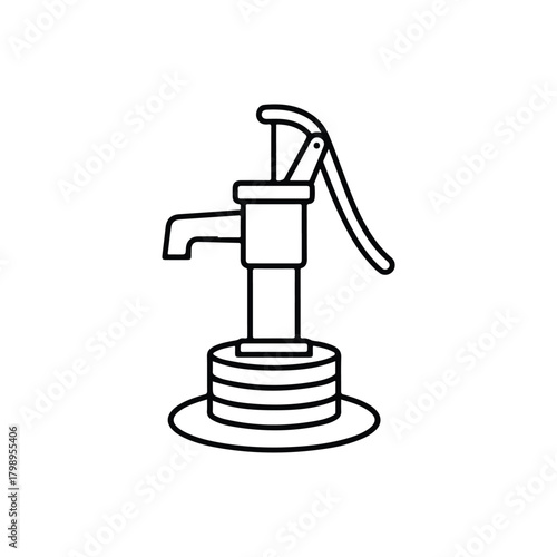 Illustration of a water pump isolated on