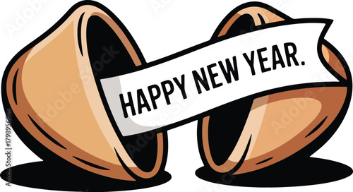Fortune Cookie Happy New Year 2026 Design