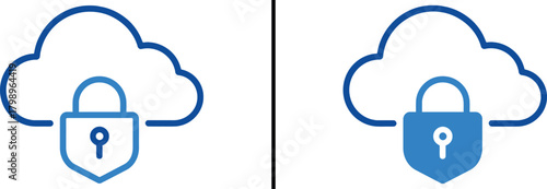 Cloud Security Illustration: An illustration depicting two representations of cloud security, symbolizing the protection and safety of digital information.