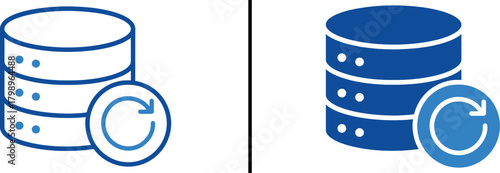 Data Synchronization: Illustration of a data server with an update icon, highlighting the essential concept of data synchronization and refreshing. 