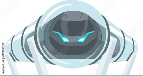 Clean Minimalist Futuristic Robot Character Concept Design Illustration