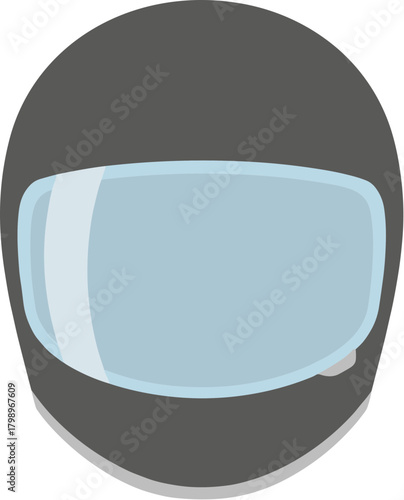 Flat Simple Style Motorbike Rider Safety Full Face Helmet Icon