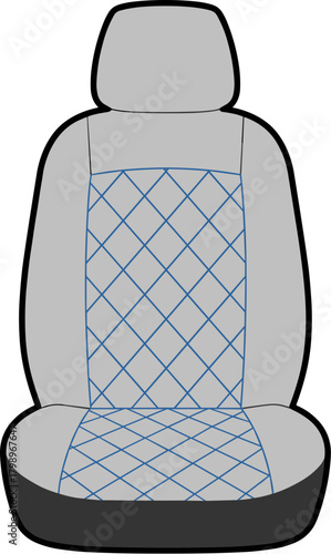 Simple Automotive Car Seat With Diamond Pattern Isolated Illustration