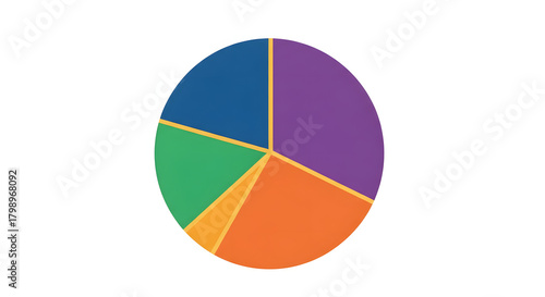 Free Download Colorful Pie Chart Data Visualization on White Background, Business Infographic Element - GFXLoad