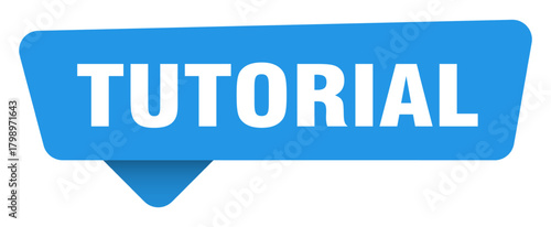 tutorial sticker. tutorial blue sign isolated on transpatent background