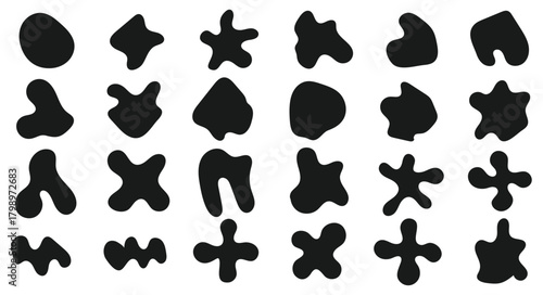 Soft wavy blob vector pack with organic rounded forms and smooth liquid abstract shapes