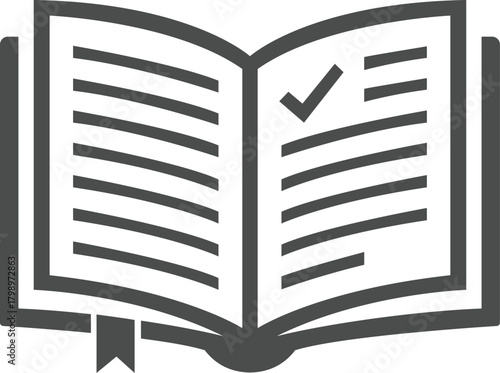 open book with check mark icon clip art preview