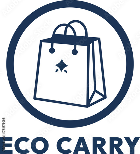 Eco Carry Sustainable Shopping Bag Logo Icon
