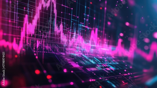 Wallpaper Mural Digital stock market graph displaying financial data analysis Torontodigital.ca