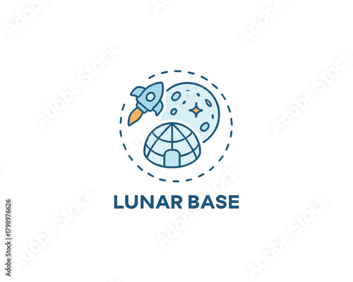 Lunar base icon vector design illustration