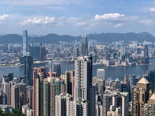 Wallpaper Mural The cityscape of Hong Kong is a vibrant mix of modern architecture and natural beauty, offering stunning views Torontodigital.ca