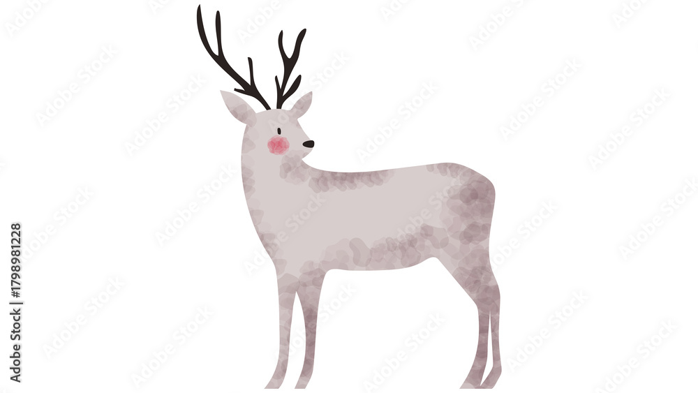 Obraz premium watercolor deer png, cute deer png, reindeer clipart png