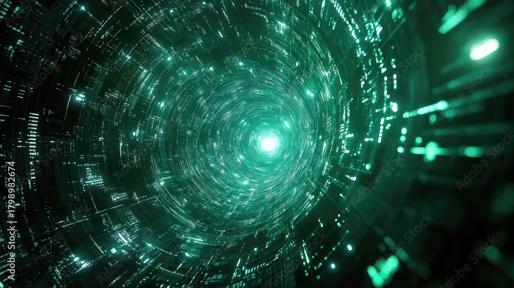 Obraz premium Digital tunnel connecting data with cyberspace network