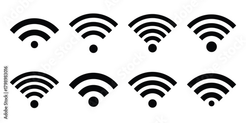 wifi signal silhouette icon set. Transport symbol and Vector illustration.