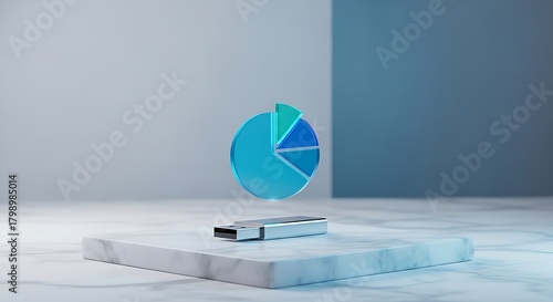 Visualize your data with ease using this dynamic pie chart and portable storage solution, perfect for modern business presentations and analytics